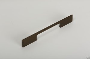 Poignée de meuble rectangulaire Peak 500. Aluminium, marron