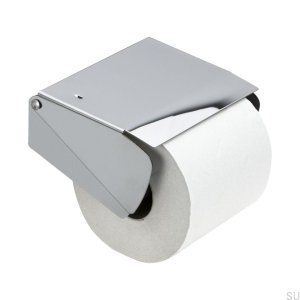 Porte-papier hygiénique solide avec couvercle en chrome poli