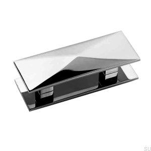 Poignée de meuble allongée Art déco 5 Laiton chromé