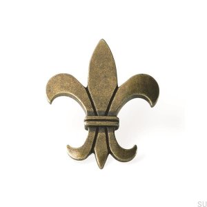 Bouton de meuble Fransk Lilja bronze antique