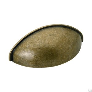 Poignée de meuble coquille 2532 64 Or vieilli
