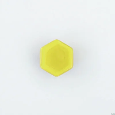 Bouton de meuble en verre hexagonal citron
