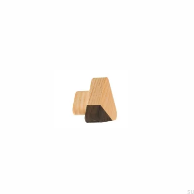 Bouton de meuble Just Two triangulaire en bois marron clair - Huile semi-mate incolore