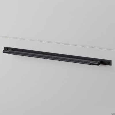 Poignée de meuble Pull Bar Plate Linear Large 325 Métal noir