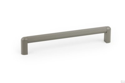 Poignée de meuble oblongue Riss Mini 192, gris aluminium