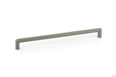 Poignée de meuble oblongue Riss Mini 320, gris aluminium