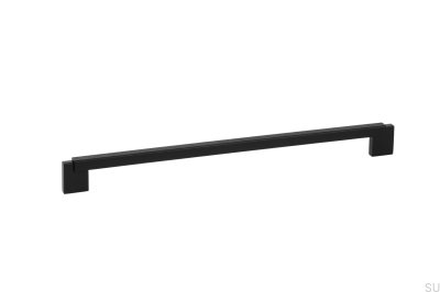 Poignée de meuble oblongue Duo Mini 320 Bois Noir avec Aluminium Noir