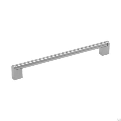 Boss 192 poignée de meuble oblongue, argent poli (aspect inox)