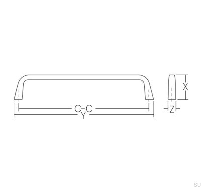 Poignée de meuble longue Form 160 Argent brossé
