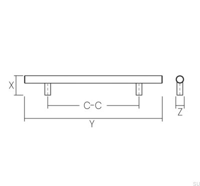 Poignée de meuble longitudinale Ss-C 128 Acier inoxydable