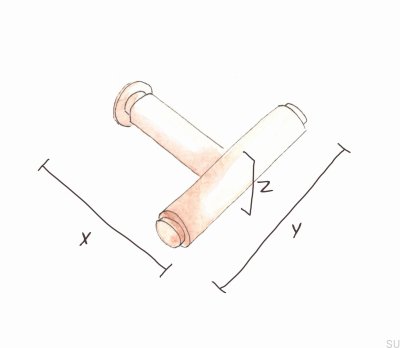 Poignée de meuble en T avec plaque transversale, acier noir 95