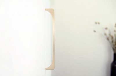 Bridge 224 poignée de meuble oblong Laiton Brossé Non Peint