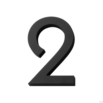 Numéro de maison moderne grand chiffre 2 Aluminium