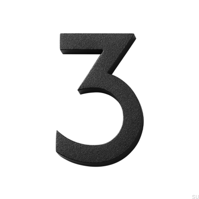 Numéro de maison moderne grand numéro 3 Aluminium