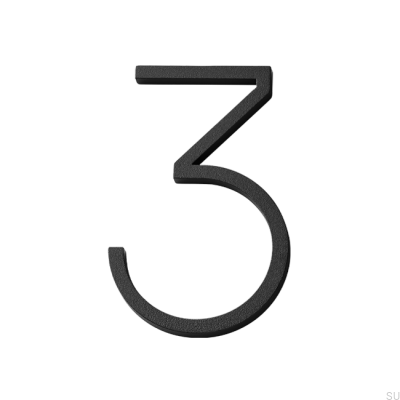 Numéro de maison petit chiffre 3 Aluminium