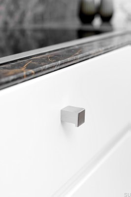 Bouton de meuble Byte en acier inoxydable poli