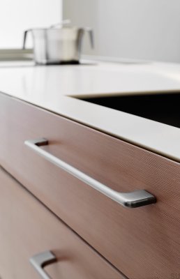 Poignée de meuble allongée 256+288 Doppia Aluminium Argent