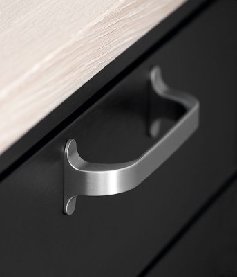 Poignée de meuble allongée Locker 128 Métal Argent