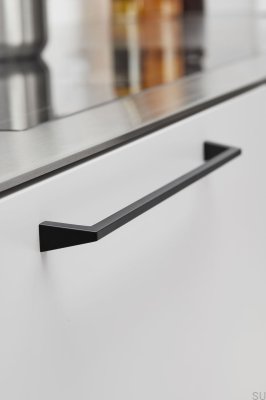 Poignée de meuble en métal noir mat Pyramid 160