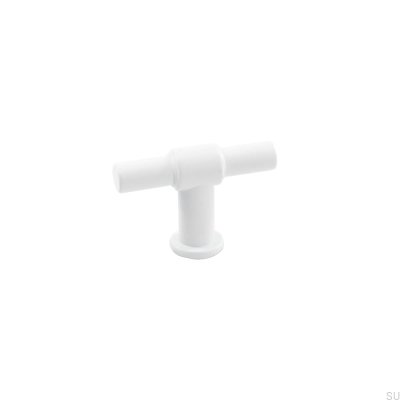 Bouton de meuble T-Bar T-Type Métal, blanc