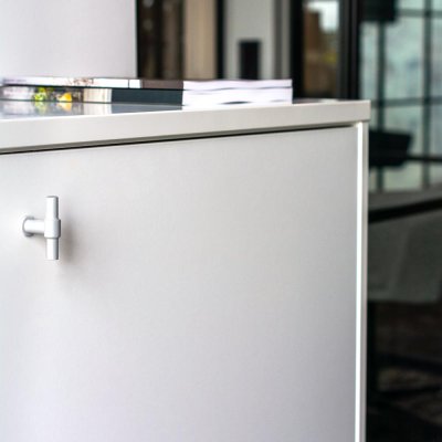 Bouton de meuble T-Bar T-Type Métal, blanc