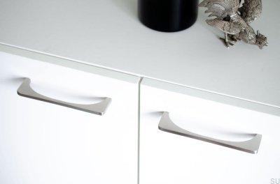 Poignée de meuble rectangulaire Bridge 128 Acier inoxydable brossé