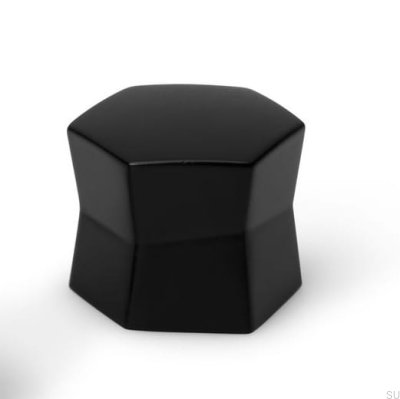 Bouton de meuble Coffee Pot, métal, noir