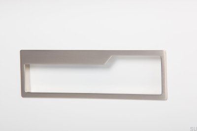 Poignée de meuble encastrée Pocket 192 Nickel brossé et blanc
