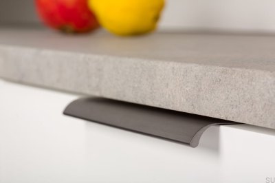 Poignée de meuble Ona 128 Edge gris anodisé brossé