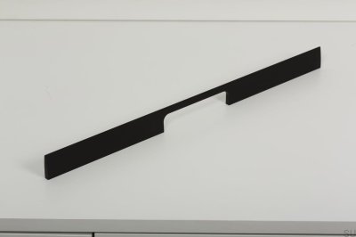 Poignée de meuble allongée Peak 768, aluminium noir brossé