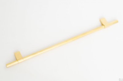 Poignée de meuble allongée Line Big 342. Laiton, brossé, non traité