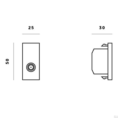 Module de prise TV pour plaque européenne noire, norme britannique