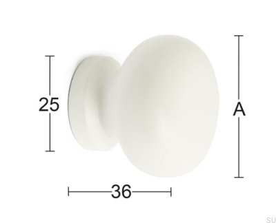 Bouton de meuble David Wooden blanc (2 pièces)