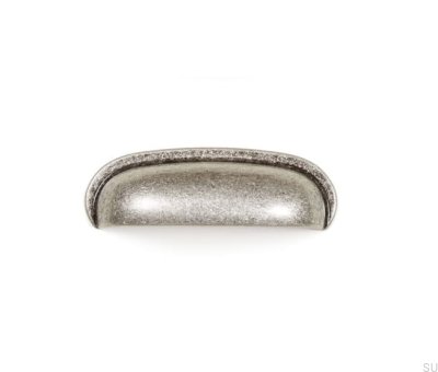 Poignée de meuble encastrée Aura 64 Argent antique