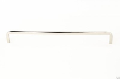 Poignée de meuble allongée Filetage 224 Acier poli