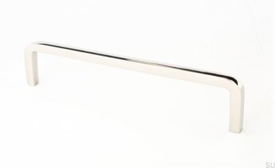 Poignée de meuble allongée Filetage 128 Acier poli