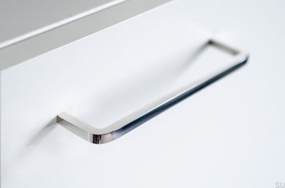 Poignée de meuble allongée Filetage 128 Acier poli