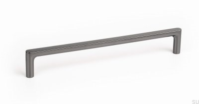 Poignée de meuble allongée Pura 160, métal, titane noir poli