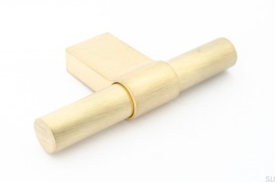 Bouton de meuble Line Big 12, laiton brossé, non verni