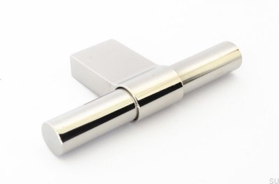 Bouton de meuble T-Bar Line Big 12, acier poli