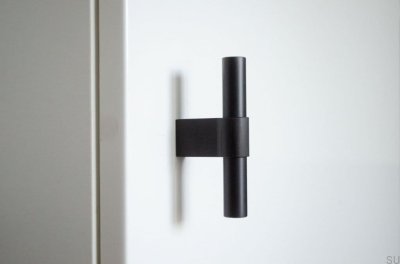 T-Bar Line Big 12 bouton de meuble Aluminium noir