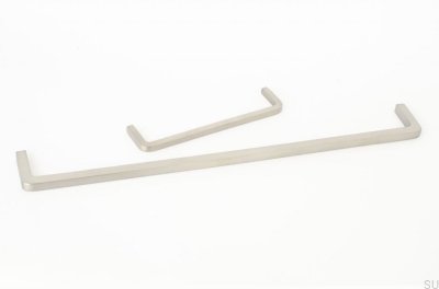 Poignée de meuble allongée Filetage 320, Acier, Brossé