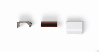 Poignée de meuble Ona 32 en aluminium avec bord marron