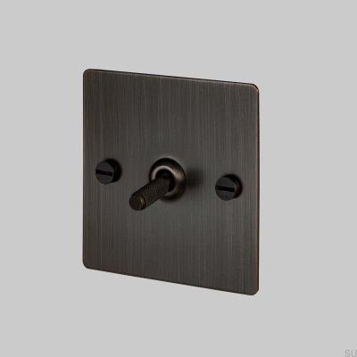 Interrupteur simple en croix 1G en laiton bronze brûlé, norme britannique