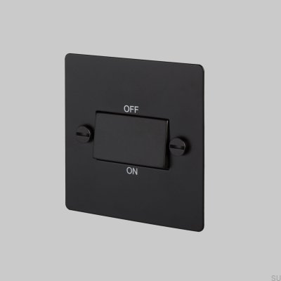 Interrupteur coupe-circuit de ventilateur en acier noir, conforme aux normes britanniques