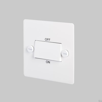 Interrupteur coupe-circuit de ventilateur en acier blanc, conforme aux normes britanniques