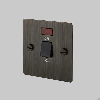 Interrupteur sectionneur bipolaire 20 A en laiton bronze brûlé, conforme aux normes britanniques