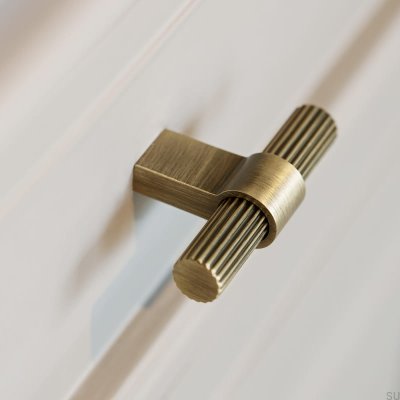 Bouton de meuble T-Bar Helix Stripe Bronze antique