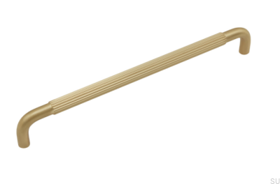 Poignée de meuble allongée Helix Stripe 224 Or Brossé