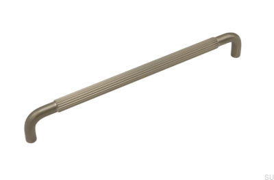 Poignée de meuble allongée Helix Stripe 224 Argent Brossé